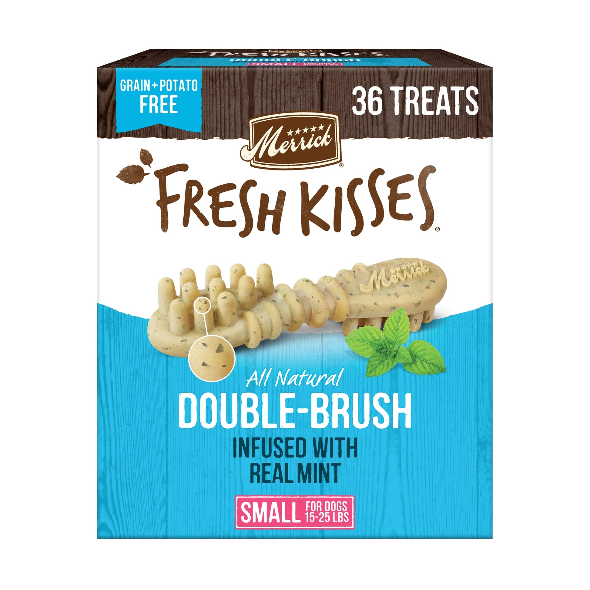 Fresh Kisses Small Dog Treats, Real Mint Flavor Dental Chews, 23 Oz Box (36 Count)