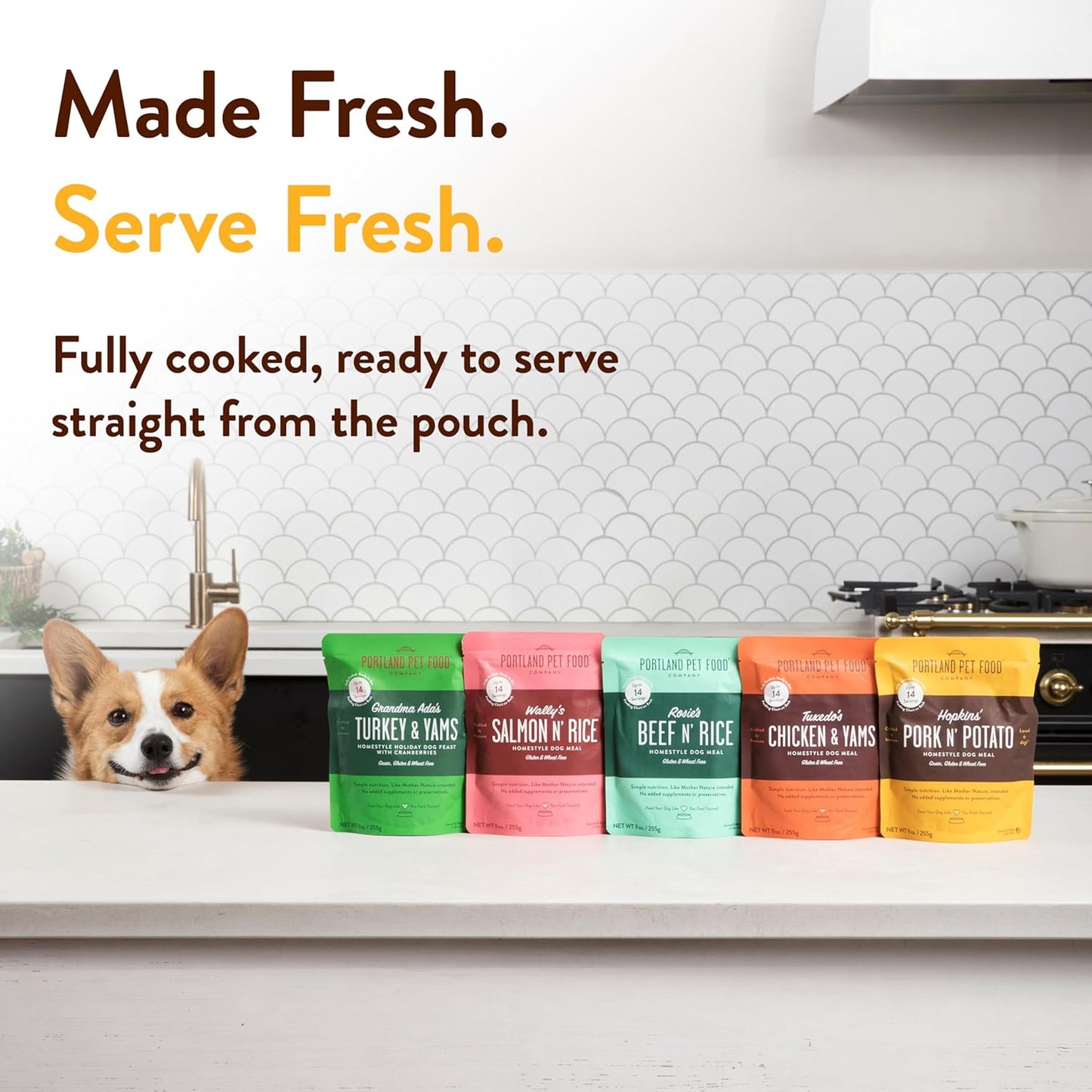 Hopkin'S Pork N’ Potato Fresh Dog Food Pouches - Human-Grade, Grain-Free Wet Meal Topper Mixer & Meals - Small & Large Breed Puppy & Senior Dogs - Made in the USA - 5 Pack