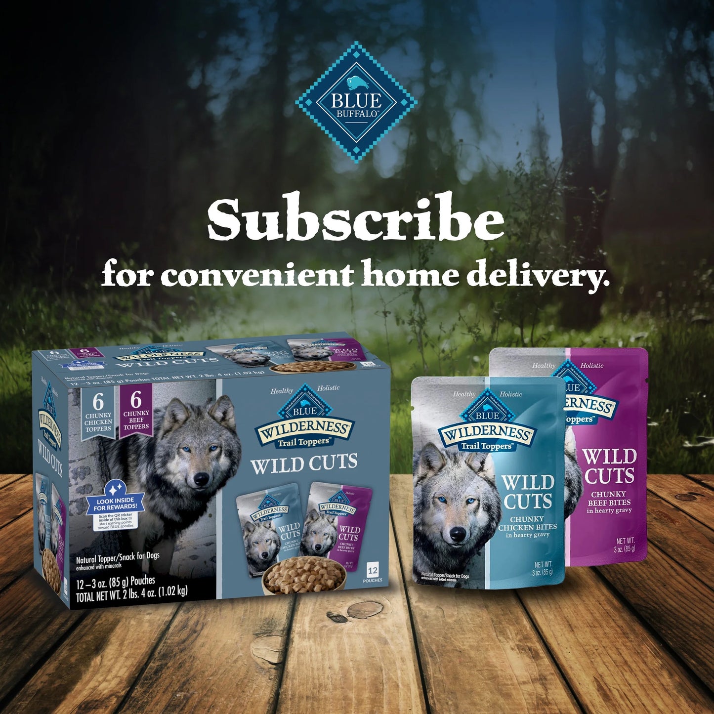 (4 Pack)  Wilderness Wild Cuts Wet Dog Food Toppers, Chicken & Beef, 3-Oz. (12 Count)