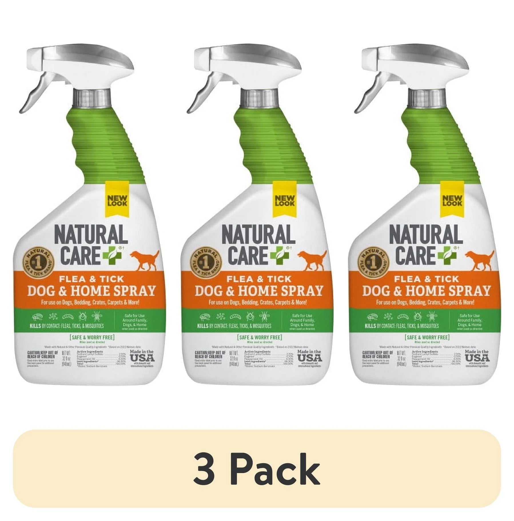(3 Pack)  Flea and Tick Repellent Spray for Dogs and Home - 32Oz.