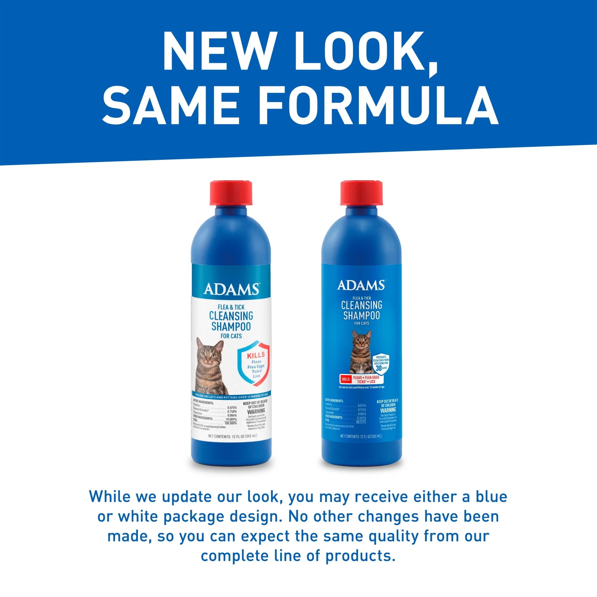 Flea & Tick Cleansing Shampoo for Cats, Flea and Tick Treatment for Cats and Kittens, Unscented, 12 Ounces