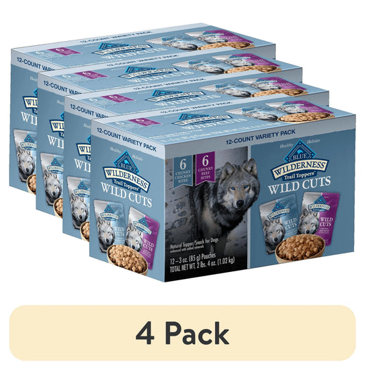 (4 Pack)  Wilderness Wild Cuts Wet Dog Food Toppers, Chicken & Beef, 3-Oz. (12 Count)