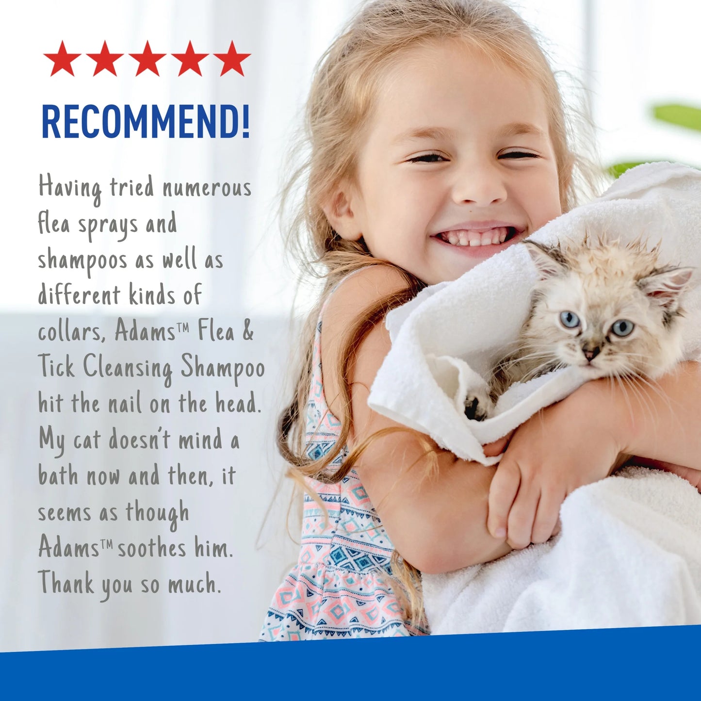 Flea & Tick Cleansing Shampoo for Cats, Flea and Tick Treatment for Cats and Kittens, Unscented, 12 Ounces