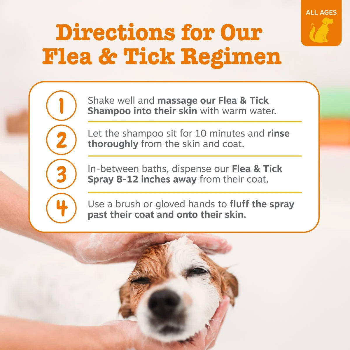 Flea & Tick Shampoo for Dogs, to Repel Flea & Ticks, Peppermint Oil Scented, 16Oz Bottle