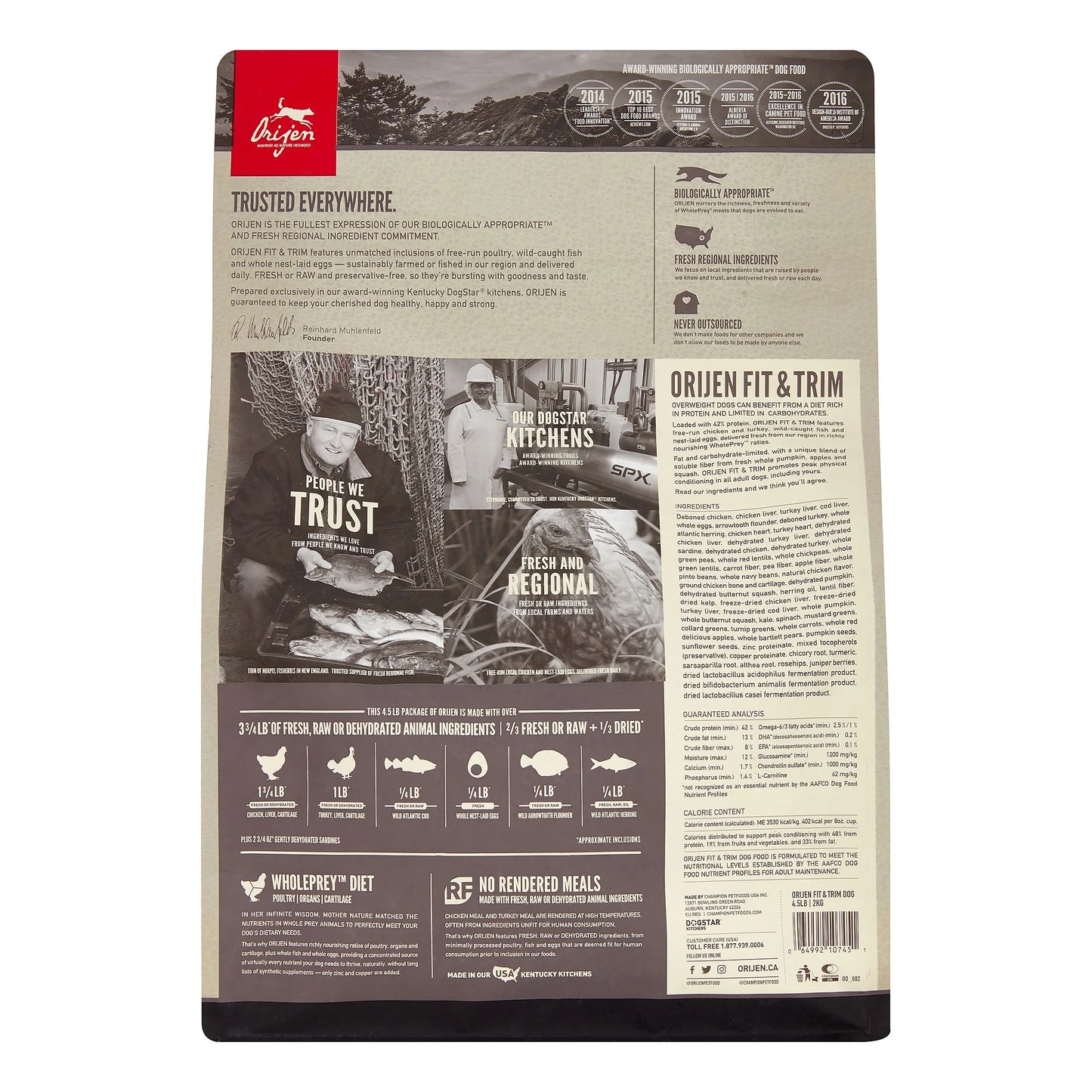 Fit & Trim Biologically Appropriate Grain-Free Dry Dog Food, 4.5 Lb